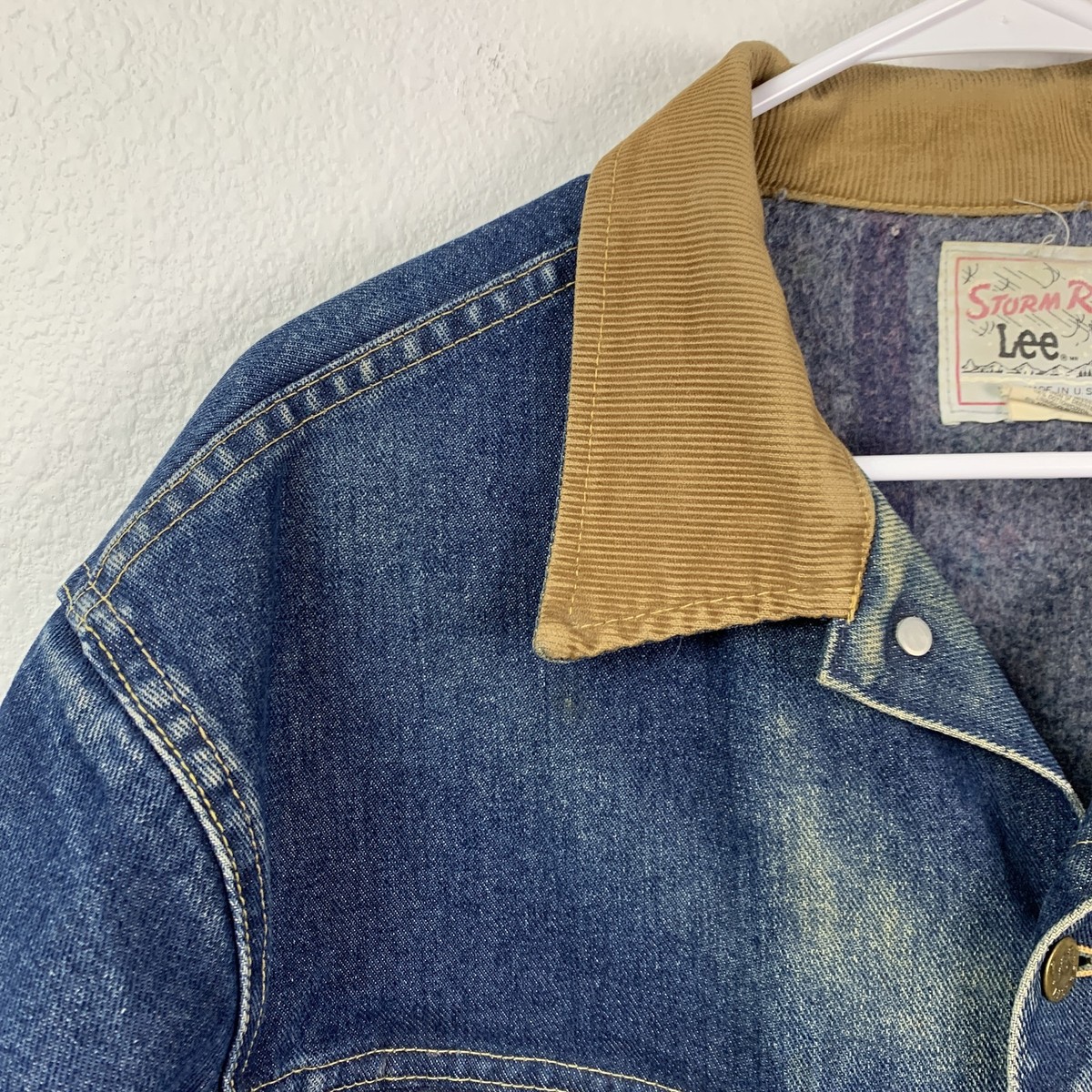 Vintage Lee Storm Rider Blanket Lined Denim Jacket Union USA 48L