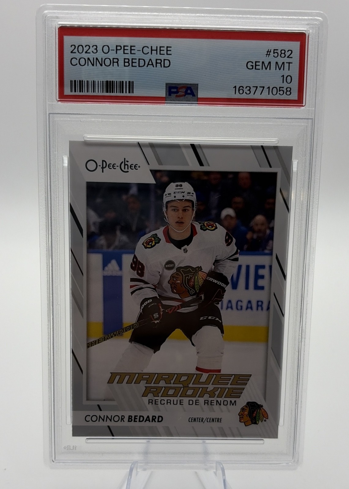 2023-24 O-Pee-Chee - Marquee Rookie Connor Bedard #582 (RC) PSA 10 view 1
