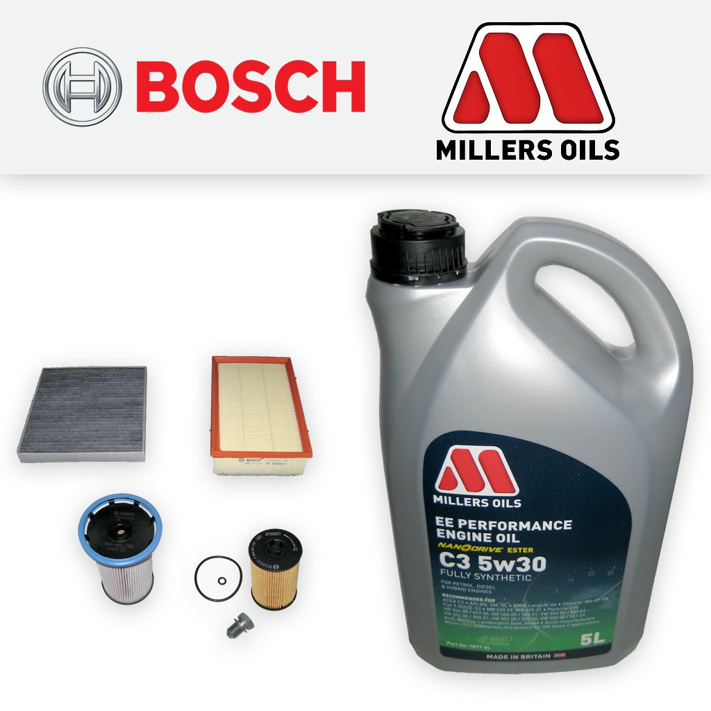 SERVICE KIT for SEAT ATECA (KH) 1.6 TDI OIL AIR FUEL CABIN FILTERS+OIL 2016-2018