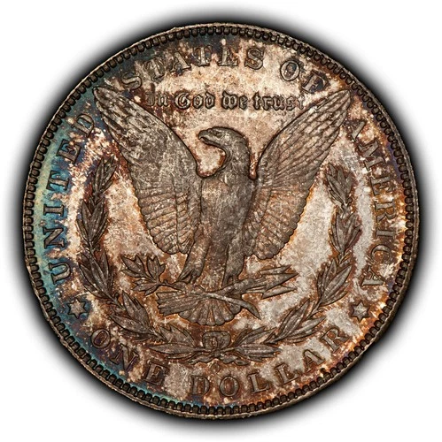 1904-O $1 Morgan Silver Dollar - Proof-Like - PQ Neon Rainbow Toning - SKU-D2289