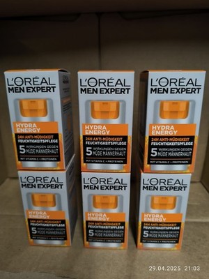 6x L'Oréal Men Expert Hydra Anti Müdigkeit Feuchtigkeitscreme 50ml