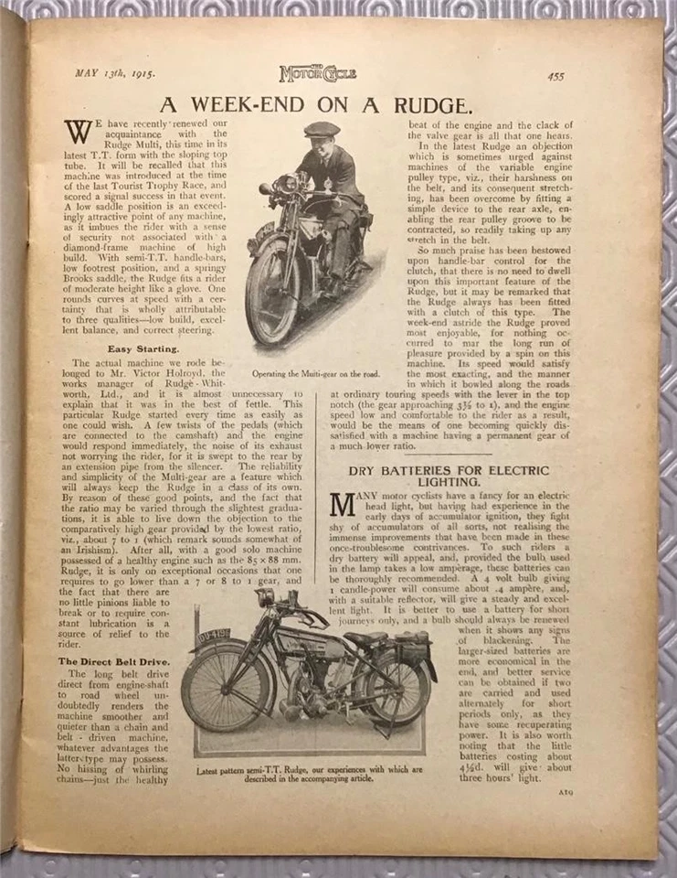 The MOTOR CYCLE Magazine 13 May 1915 #633 MORGAN AT BROOKLANDS - Image 3 of 4