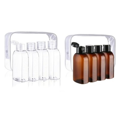 4 Pieces Travel Toiletry Bottles Leak Proof Design Flip Caps For Easy Packing
