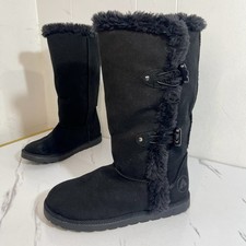 AIRWALK Girls Boots Black Silver Stars Youth Size 2