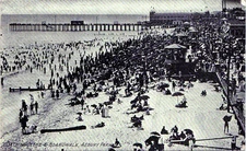 BOARDWALK BATHING SCENE asbury park nj antique postcard new jersey