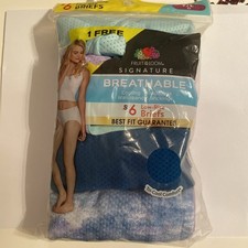 Fruit of The Loom Women's Breathable Mesh Low Rise Briefs 6 Pack Size 7L NWT