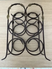 NEW 6- BOTTLE DECORATIVE METAL WINE RACK