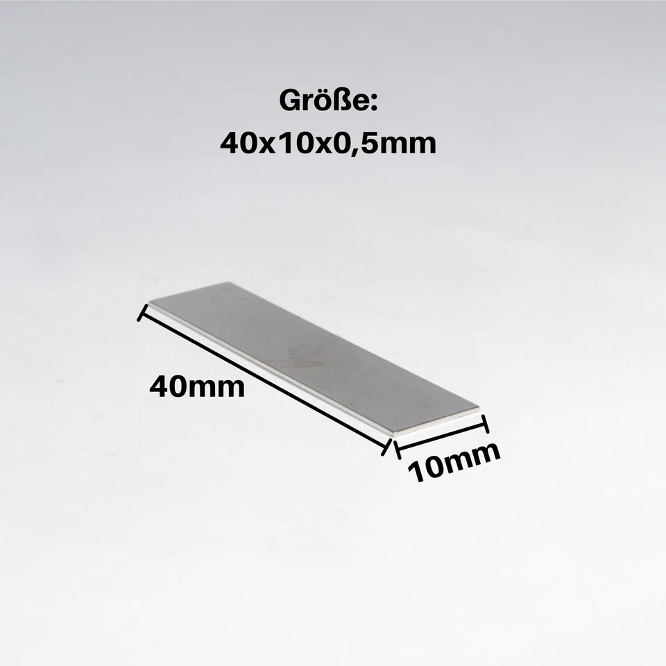 Neodym Magnet Quader 40x10x0.5mm dünner Neodym-Magnet extrem flacher Magnet N50 - Bild 4 von 4