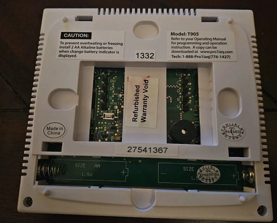 Termostato PRO1 T905 de una sola etapa 1 calor, 1 batería fría o cableado 7 días Foto 4 de 4