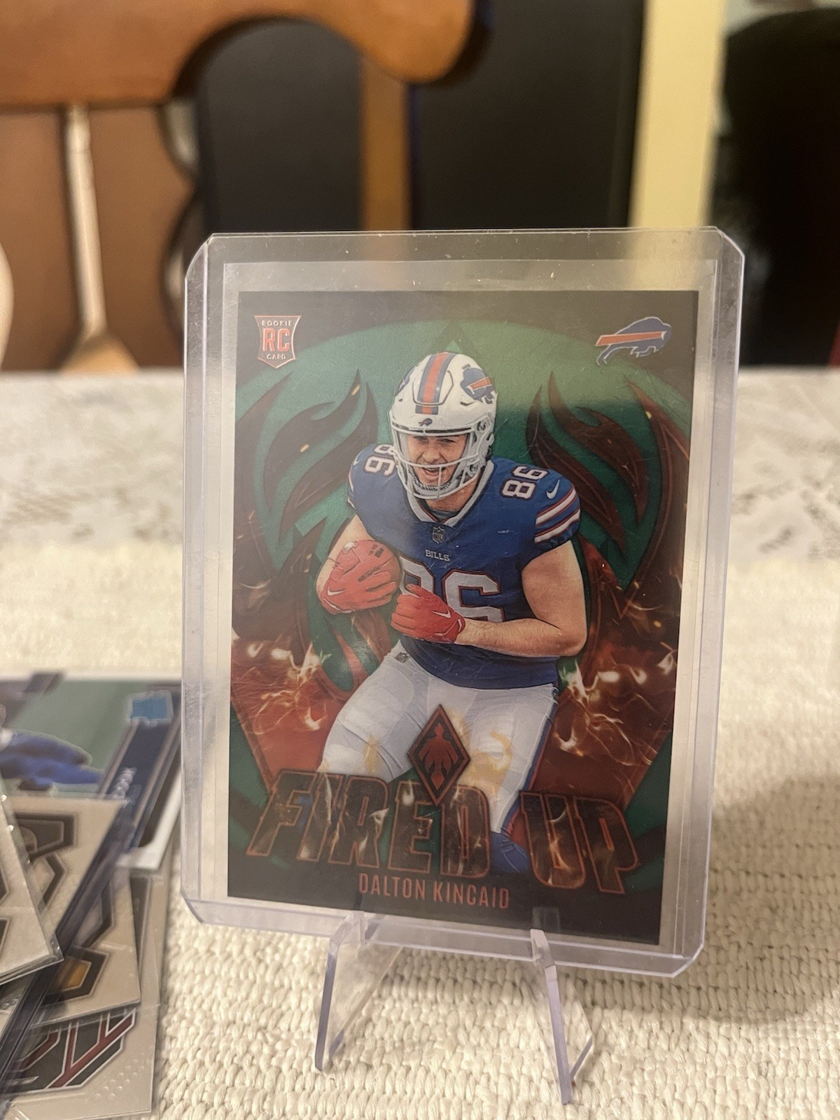 2023 Panini Phoenix Dalton Kincaid Fired Up RC Green Rookie #/15 Bills