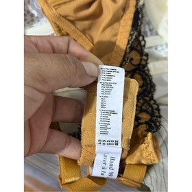 Lise Charmel 36D Gold Black Floral Embroidered Satin Silk Lace Splendeur Soie