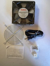 Wathai 120mm AC Cooling Fan Kit Dual Ball Bearing 110–120V w/ Guard & Cord | New