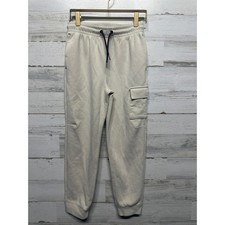 Old Navy Jogger Boys 10/12 Beige Dynamic Fleece Cargo Pants EUC