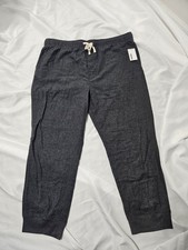 SONOMA, MEN'S NEW GRAY COTTON BL ELASTIC/TIE FLANNEL CUFFED PAJAMA PANT SZ XXL