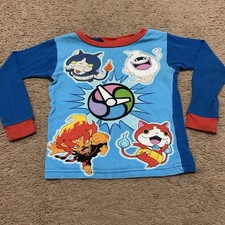Vintage Yokai Watch Kids Sleepwear Long Sleeve Pajama Top Level 5 Size S NO TAG