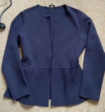L.K.Bennett London Jacket Women’s Medium Audrey Navy Peplum Structured