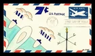 US COVER HAND COLORED FIRST DAY OF ISSUE AIRMAIL 7C POSTAGE DAYTON OHIO 1958