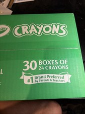 Crayola Crayons 24 Assorted Colors Per Pack Bulk 30 Boxes Teacher School.
