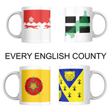 English County Flag 11oz  Mug and Coaster Set. Choose your English county.