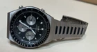 Vintage Seiko 7A28 Quartz Chronograph Stainless Steel Black Dial Men's Watch