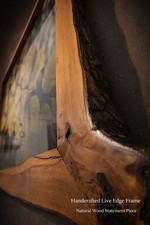 Large Rustic Nature Wall Art Signed Jeff Davies Wood Frame 80x59cm