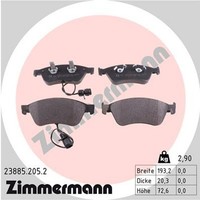 Zimmermann Bremsbelagsatz Scheibenbremse 23885.205.2 FüR A8 Audi 23885 4D2 4D8