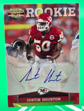 2011 Gridiron Gear Rookie Card RC Auto JUSTIN HOUSTON 95/299 #182 Chiefs Rookie. rookie card picture