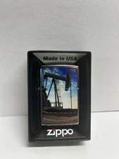 New Zippo Lighter Oil Pump Jack Oilfield Pro-Oil
