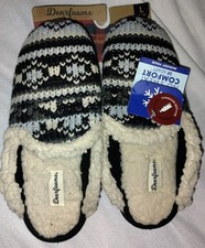 Dearfoams No Sweat Comfort Memory Foam Thick Sole Slippers With Tags 9-10 M NWT