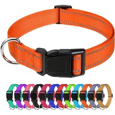 Reflective Nylon Dog Collar Adjustable Pet Collar Quick Release