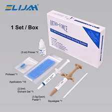 Dental Orthodontic Light Cure Adhesive Bonding Metal Brackets Etch Gel Braces US