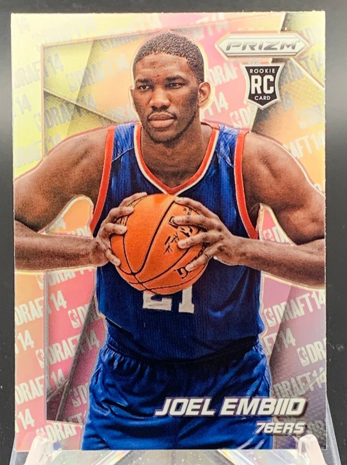 Joel Embiid 2014-15 Panini Prizm Basketball Silver RC Philadelphia 76ers #33