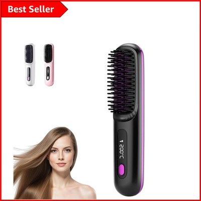 Mühelose Styles überall: Go Brush Pro kabellose beheizte Haarglätter Bürste