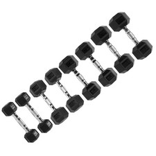 Signature Fitness Hex Dumbbells Strength Training Workout Equipment Set, 100 lbs