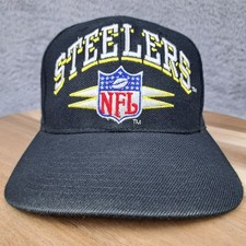 Gorra de colección Pittsburgh Steelers gorra a presión negra amarilla logotipo espiga atlética