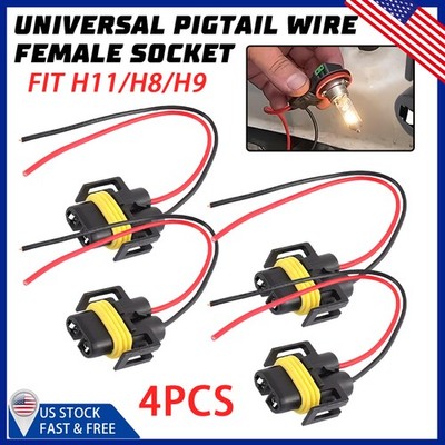 Wire Pigtail H11/H8/H9 Harness Fog Light Bulb Connector Socket Plug Lights EOW