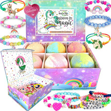 Bath Bombs for Kids with Surprise Inside, Unicorn Bath Bombs for Girls with Jewe