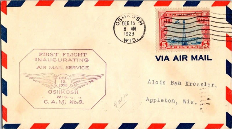 Northwest Airlines First Flight Oshkosh Wisconsin - Appleton Wisconsin - 1928
