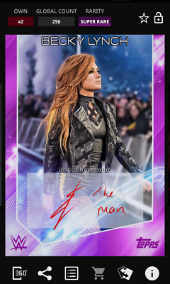 Topps WWE Slam 2020 Becky Lynch Live Signature The Man Inscription SR 250cc Digi