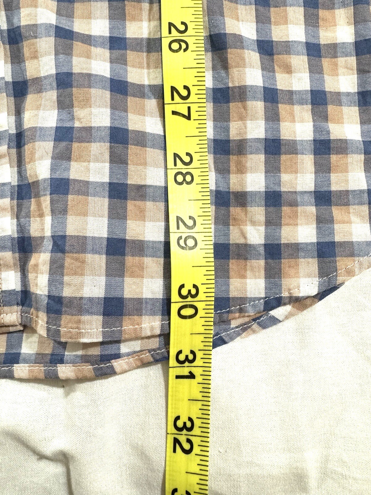 Lacoste Men’s Button Down Shirt Blue Khaki White Regular Fit Size 45 thumbnail 7