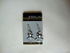 VINTAGE MICKEY  MINNIE MOUSE STERLING SILVER STAMPED 925 DANGLE HOOK EARRINGS