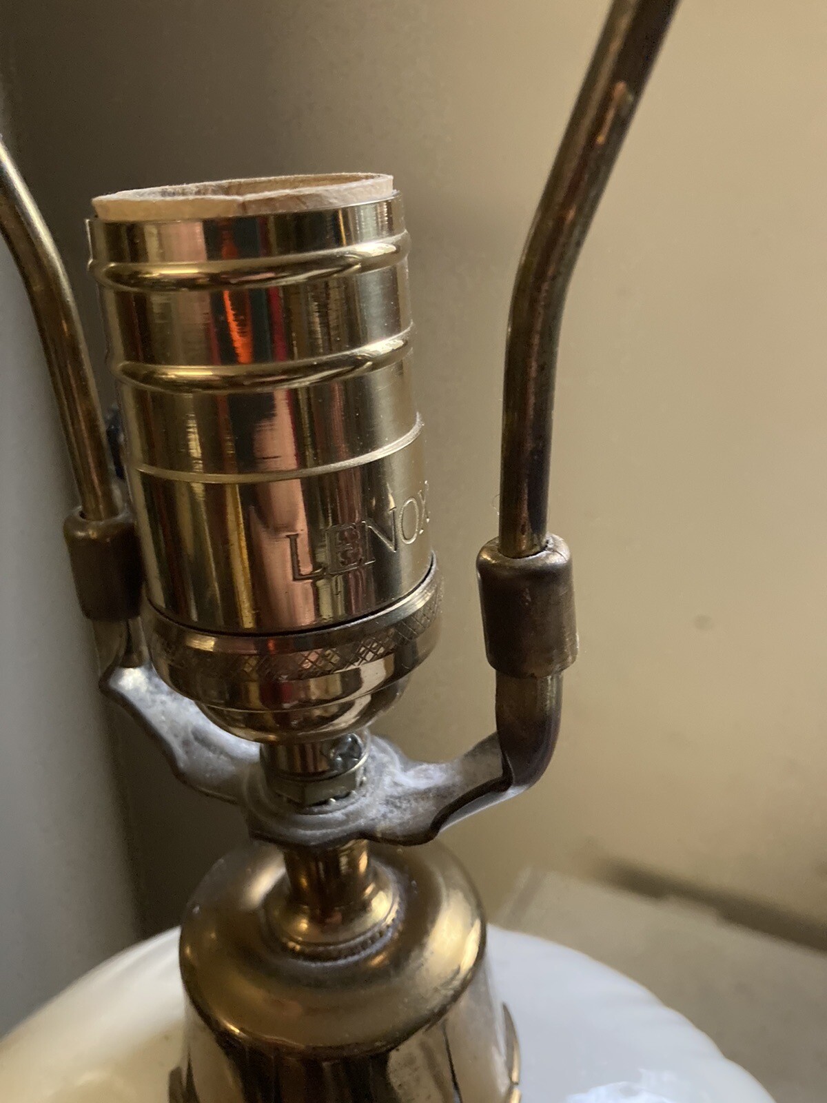 Pair of 26” porcelain Lenox table lamps Solid Brass Bases eBay