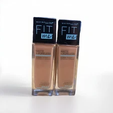 Maybelline Fit Me Matte+ Poreless Foundation 320- Natural Tan, 1 fl oz Lot Of 2!