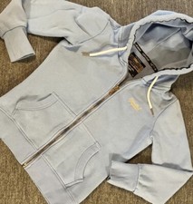 Women  s Superdry Orange Label Zip Up Hoodie Sz 6 Light Blue