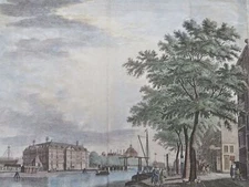 Admirality Building & Naval Magazine Amsterdam 1765 Tirion Street Scene Print