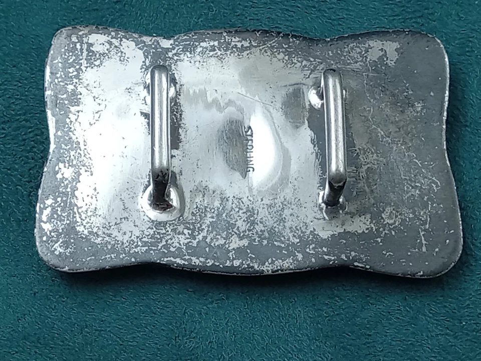 Diapositiva Bolo de plata de ley con ajuste de piedras preciosas de ágata cabujón: 2" x 1,4" y 28 g. Foto 3 de 4