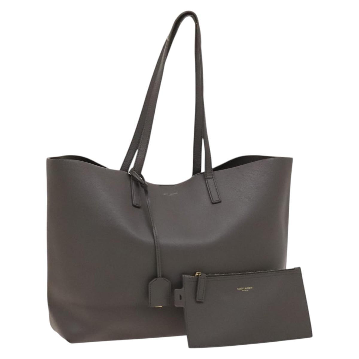 Borsa tote SAINT LAURENT in pelle grigia originale hk2622