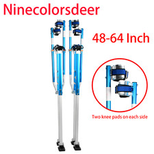 48-64 Inch Drywall Stilts Tool w/4 knee pads For Taping Painting Painter Blue