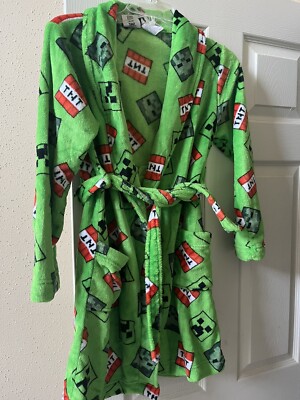 Minecraft Robe Minecraft Robe Boys 10/12 Fleece Very Soft | eBay