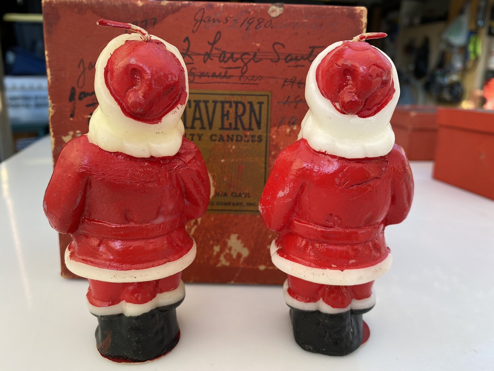 Vintage Tavern Novelty Candles 2 Lager Santa Claus Unused W/ Org Box 5